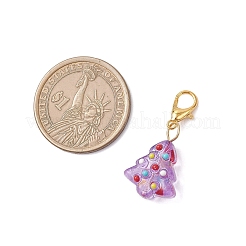 Handmade Bumpy Glass Christmas Tree Pendant Decorations&nbsp;HJEW-JM04171-01