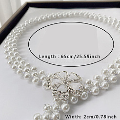 White Plastic Imitation Pearl Beaded Belly Chains&nbsp;WG08E5B-01