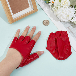 1 Pair PU Leather Half-finger Gloves&nbsp;AJEW-CL0005-75C
