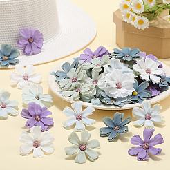 120Pcs 6 Colors Cloth Artificial Flower Head&nbsp;AJEW-SP0001-45