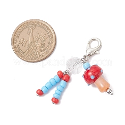 Mushroom Handmade Lampwork & Glass Pendant Decoration&nbsp;HJEW-JM03820