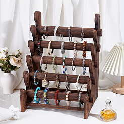 5-Tier Wood Bracelet Display Riser Stands&nbsp;BDIS-WH0003-36