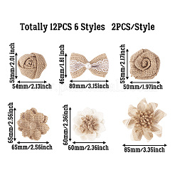 12Pcs 6 Styles Jute Ornament Accessories&nbsp;DIY-TA0011-98