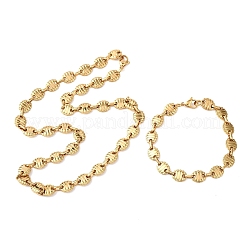 304 Stainless Steel Oval Link Chain Necklaces & Bracelets Sets for Women&nbsp;SJEW-F228-01G