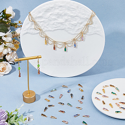 50Pcs 10 Colors Faceted Glass Charms&nbsp;GLAA-HS0001-08