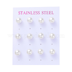 Plastic Imitation Pearl Stud Earrings&nbsp;LS-STAS-D0001-03-P