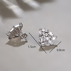 Brass Micro Pave Cubic Zirconia Stud Earrings&nbsp;YP6640