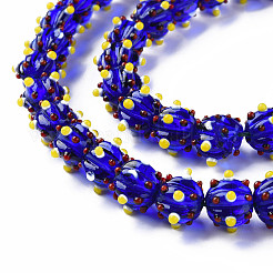 Transparent Handmade Bumpy Lampwork Beads Strands&nbsp;LAMP-T007-18-B08
