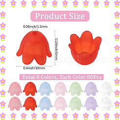 640Pcs 8 Colors Transparent Acrylic Bead Caps&nbsp;FACR-SC0001-03