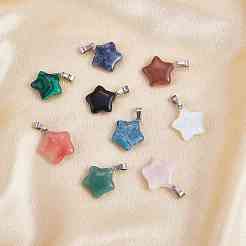 15Pcs 15 Styles Natural & Synthetic Mixed Gemstone Pendants&nbsp;G-SZ0002-23