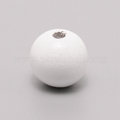 Painted Natural Wood Beads&nbsp;WOOD-WH0115-82