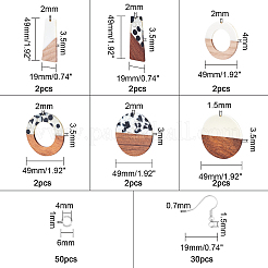 DIY Wooden Dangle Earring Making Kits&nbsp;DIY-OC0006-44