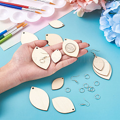 DIY Unfinished Wooden Pendant Earring Making Kits&nbsp;DIY-YS0001-16