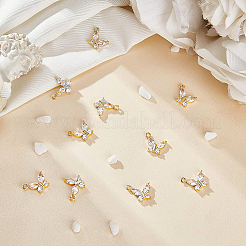10Pcs Brass Clear Cubic Zirconia Pendants&nbsp;ZIRC-BC0001-06