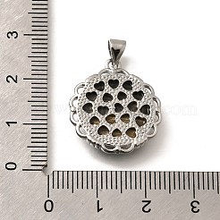 Brass with Natural Shell Carved Pendants&nbsp;KK-Z091-01P-01