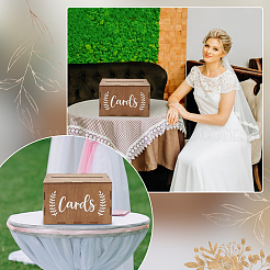 Word Card Printed Wood Wedding Card Storage Boxes&nbsp;CON-WH0090-75A
