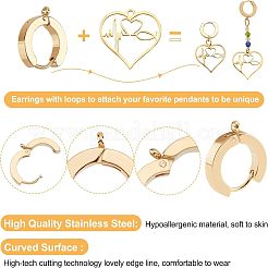 12Pcs 2 Colors 201 Stainless Steel Huggie Hoop Earrings Findings&nbsp;STAS-UN0028-58