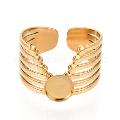 304 Stainless Steel Cuff Ring Components&nbsp;STAS-T066-15G