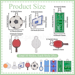 20Pcs 10 Styles Alloy Enamel Pendants&nbsp;ENAM-BM0001-30