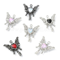 12Pcs 6 Colors Alloy Micro Pave Cubic Zirconia Pendants&nbsp;FIND-CJ0005-86