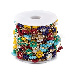 Flower Glass Beaded Chains&nbsp;CHS-P016-40G-01