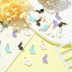 20Pcs 5 Colors Alloy Enamel Pendants&nbsp;ENAM-YW0003-01