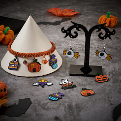 21Pcs 7 Style Halloween Alloy Enamel Pendant&nbsp;ENAM-BT0001-16