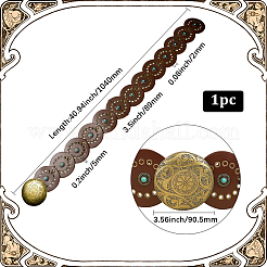 Western Retro PU Leather & Resin Imitation Gemstone Disc Chain Belts with Alloy Buckles&nbsp;AJEW-WH20064-21