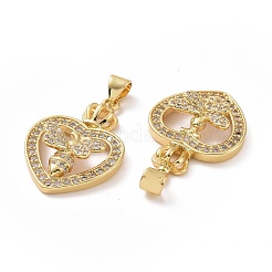 Brass Cubic Zirconia Pendants&nbsp;ZIRC-I062-35G