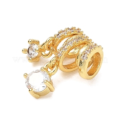 Brass Micro Pave Clear Cubic Zirconia Pendants&nbsp;CU-CBABB5B-03G