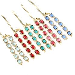 Brass Glass Rectangle Link Bracelet Making&nbsp;AJEW-JB01649
