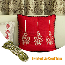12.5M Polyester Twisted Lip Cord Trim&nbsp;OCOR-WH0071-90B