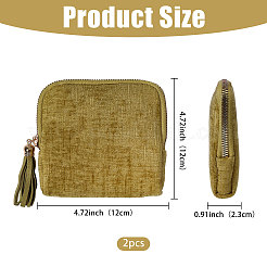Velvet Jewelry Storage Zipper Bags with Tassel&nbsp;ABAG-WH0072-029
