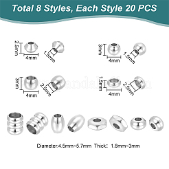 160Pcs 8 Styles Stainless Steel Spacer Beads&nbsp;STAS-UN0051-22