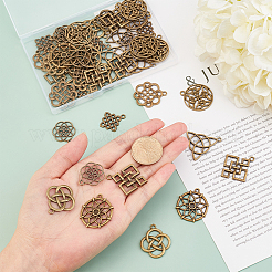 48Pcs 8 Style Tibetan Style Alloy Pendants&nbsp;TIBE-PH0001-19AB