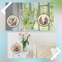 4Pcs PP & PVC Plastic Imitation Wood Cross Stitch Embroidery Hoops&nbsp;DIY-CY0002-60