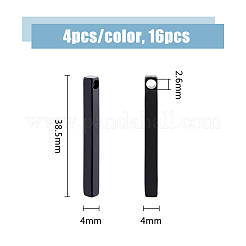 16Pcs 4 Colors 201 Stainless Steel Pendants&nbsp;STAS-DC0015-98