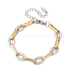 304 Stainless Steel Rectangle Ring Link Chain Bracelets&nbsp;BJEW-C128-02GP