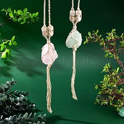 2Pcs 2 Styles Natural Gemstone Pendant Decoratinon&nbsp;HJEW-CA0001-13