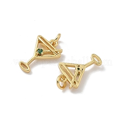 Brass Pave Cubic Zirconia Pendants&nbsp;KK-P325-17B-G
