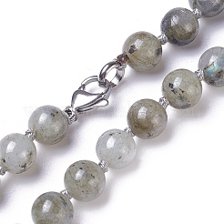 Natural Labradorite Beaded Necklace&nbsp;NJEW-I107-03