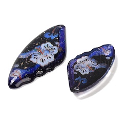 4Pcs 4 Styles Transparent Epoxy Resin Pendants&nbsp;RESI-B032-04B