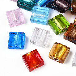 Handmade Silver Foil Lampwork Beads&nbsp;X-FOIL-S006-12x12mm-M