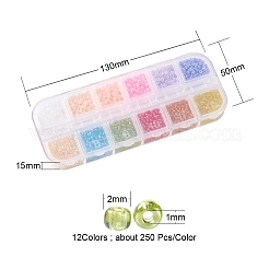 12 Style 12/0 Glass Seed Beads&nbsp;SEED-YW0001-49B