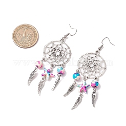 5Pairs 5 Colors Alloy & Synthetic Turquoise Chandelier Earrings&nbsp;EJEW-JE06339-02