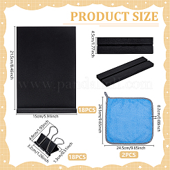 Rectangle Chalkboard Signs with Wood Base Stand&nbsp;DJEW-WA0001-05