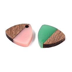 Opaque & Transparent Resin & Walnut Wood Pendants&nbsp;RESI-N053-33