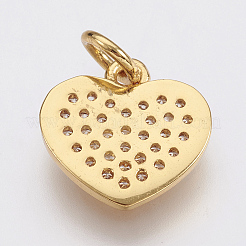 Brass Micro Pave Cubic Zirconia Pendants&nbsp;ZIRC-F083-003G-RS