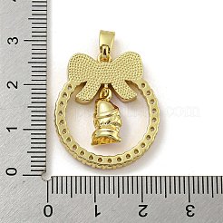 Christmas Brass Micro Pave Cubic Zirconia Pendants&nbsp;KK-H468-01E-01G