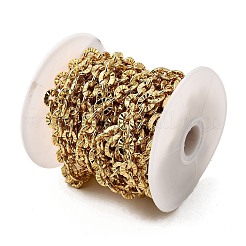 Brass Textured Flat Round Link Chains&nbsp;CHC-C014-28G